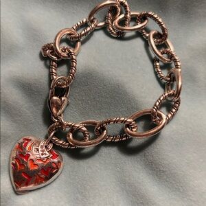Brighton Power of Pink Heart Charm Bracelet